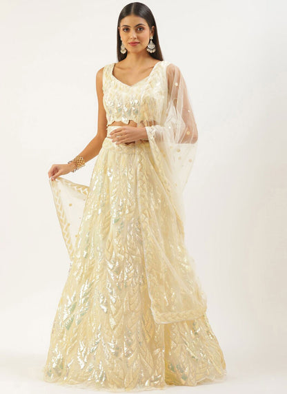 Embroidered Net A - Line Lehenga - L2351