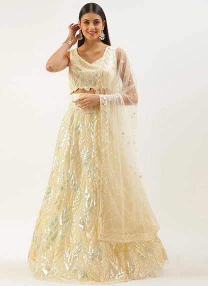 Embroidered Net A - Line Lehenga - L2351