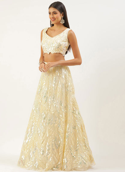 Embroidered Net A - Line Lehenga - L2351