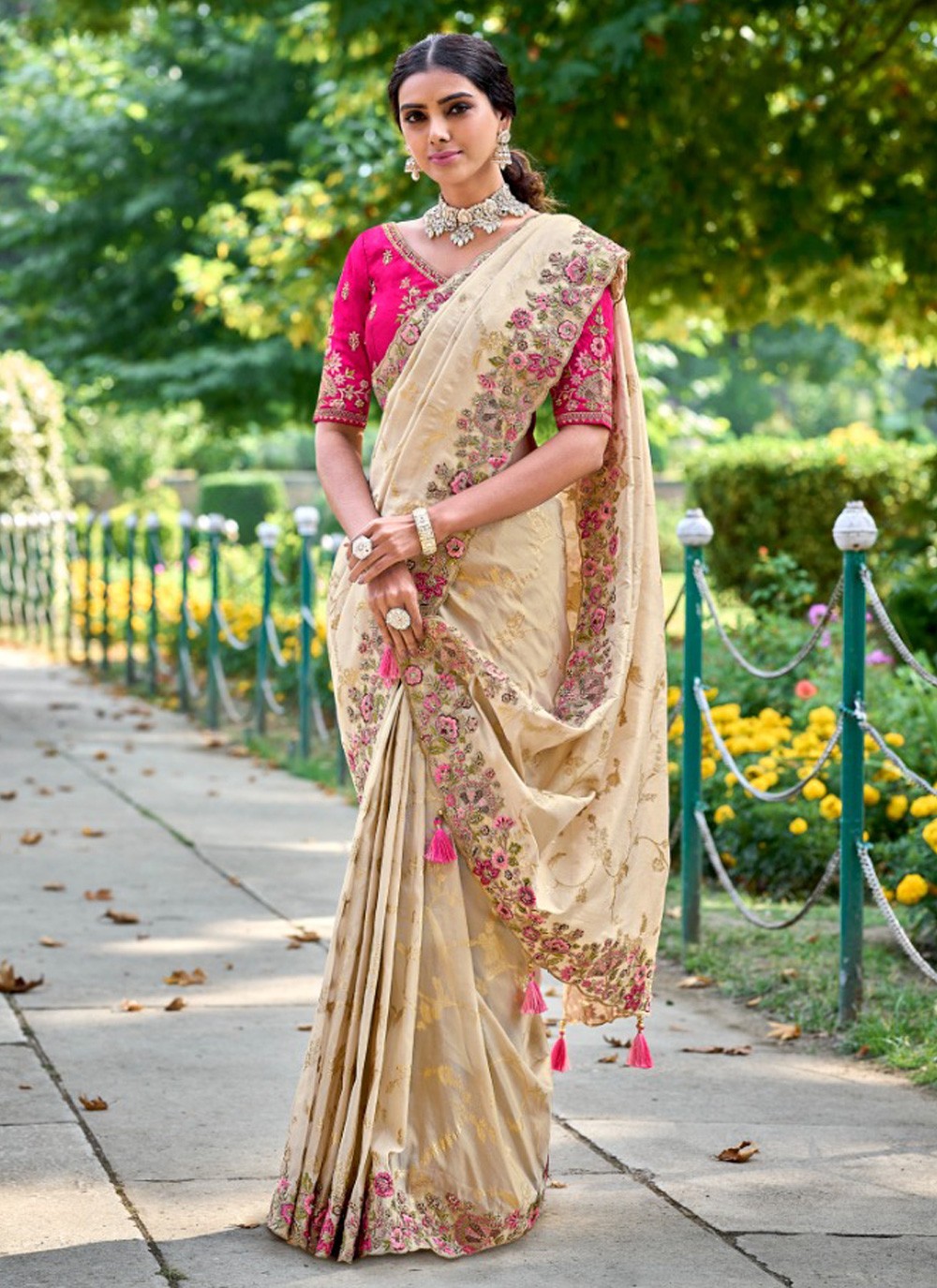 Classic Embroidered Silk Saree - S3890