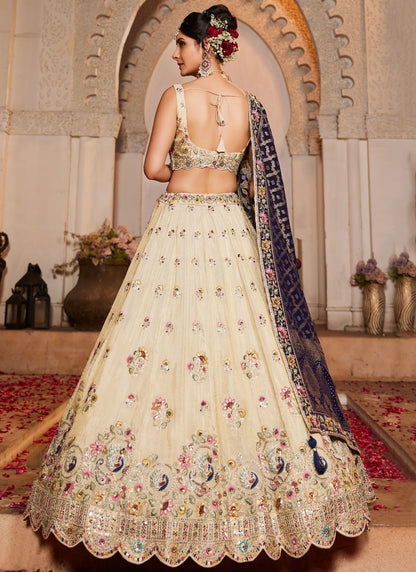 Tissue Engagement, Mehandi & Sangeet, Reception, Wedding A - Line Lehenga L3513