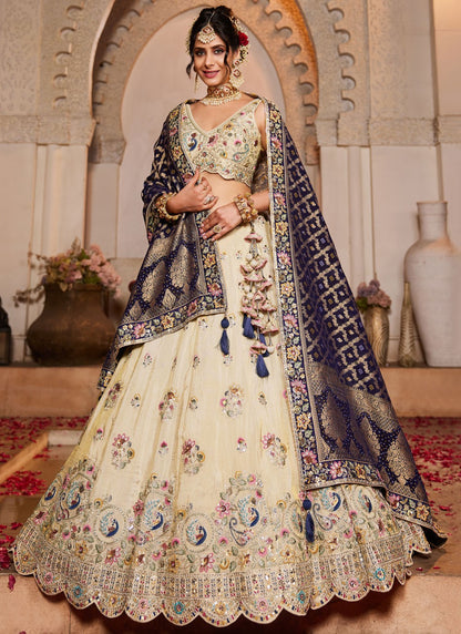 Tissue Engagement, Mehandi & Sangeet, Reception, Wedding A - Line Lehenga L3513