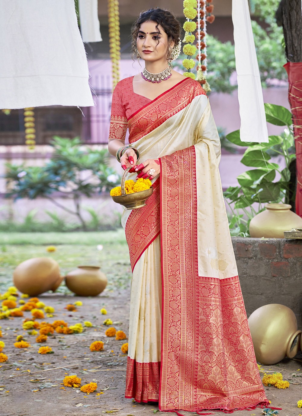Contemporary Weaving Zari Silk Maroon Saree - S11416