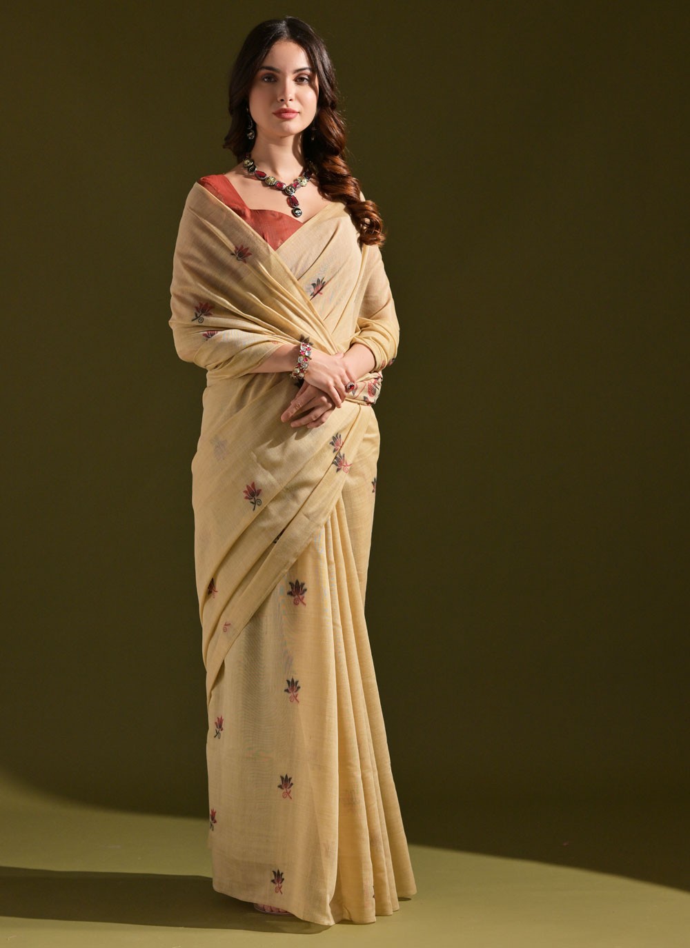 Thread, Woven Cotton Saree - S11916