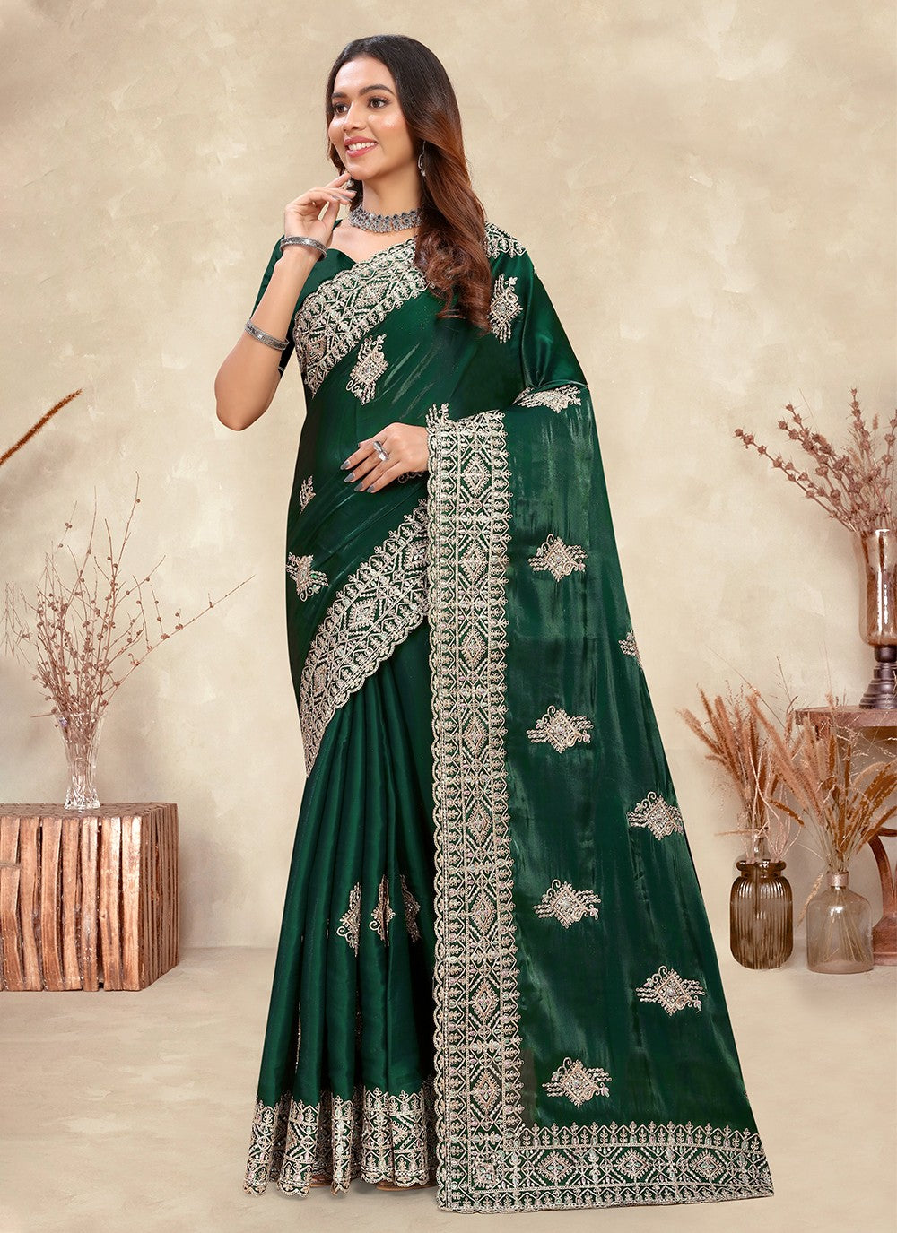 Trendy Cord Crepe Silk Saree - S5288