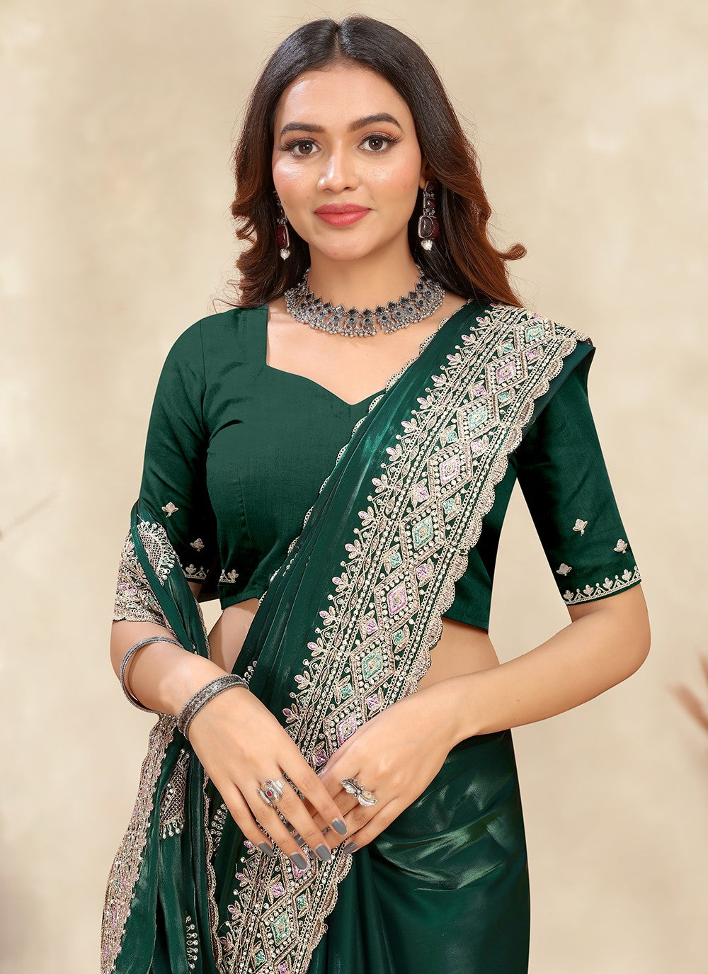 Trendy Cord Crepe Silk Saree - S5288