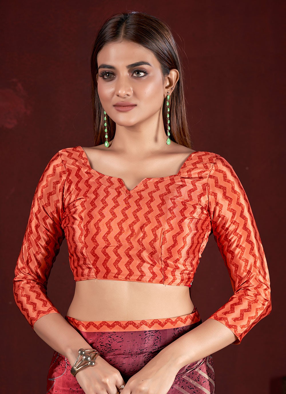 Classic Digital Print Crepe Silk Saree - S7015