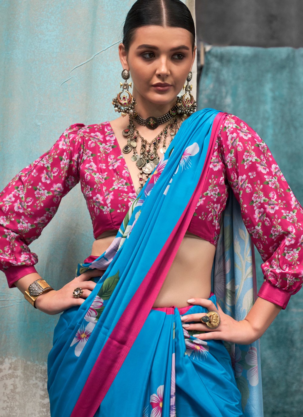 Classic Printed Crepe Silk Saree - S6461