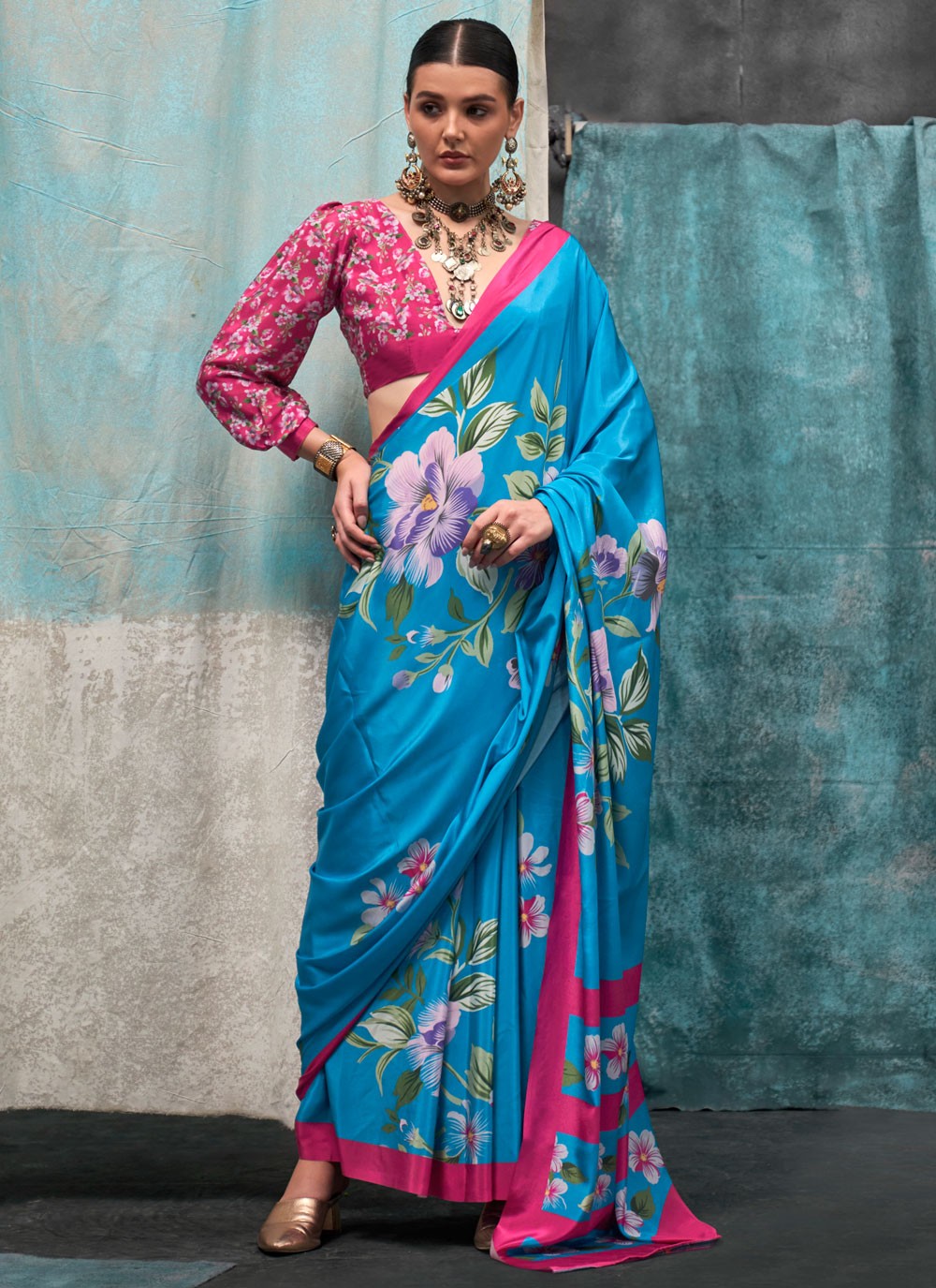 Classic Printed Crepe Silk Saree - S6461