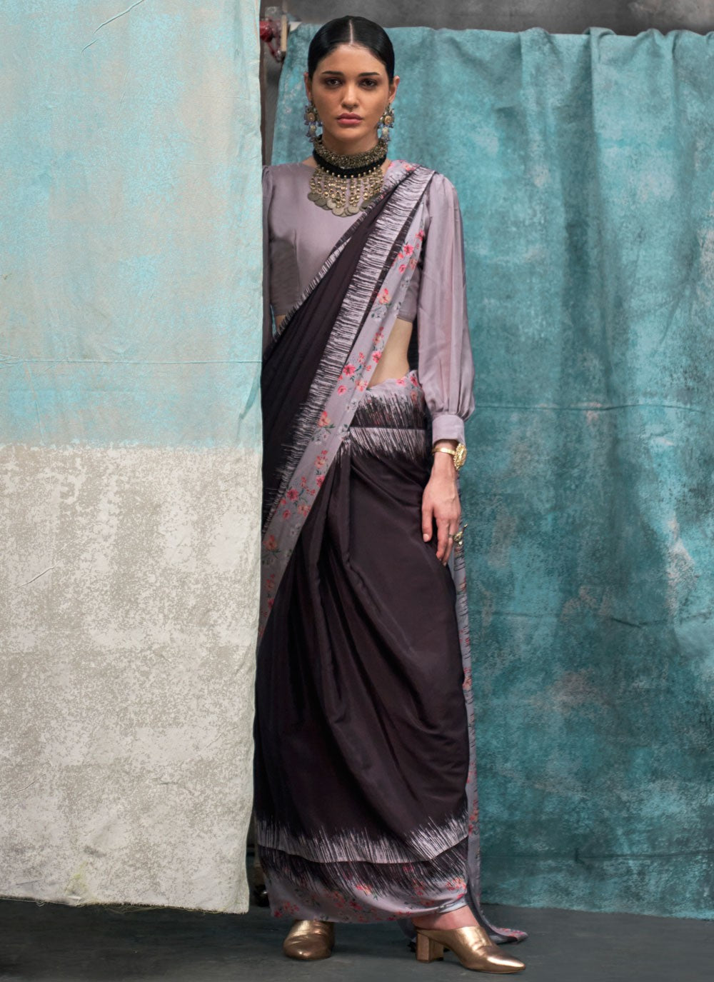 Classic Printed Crepe Silk Saree - S6461