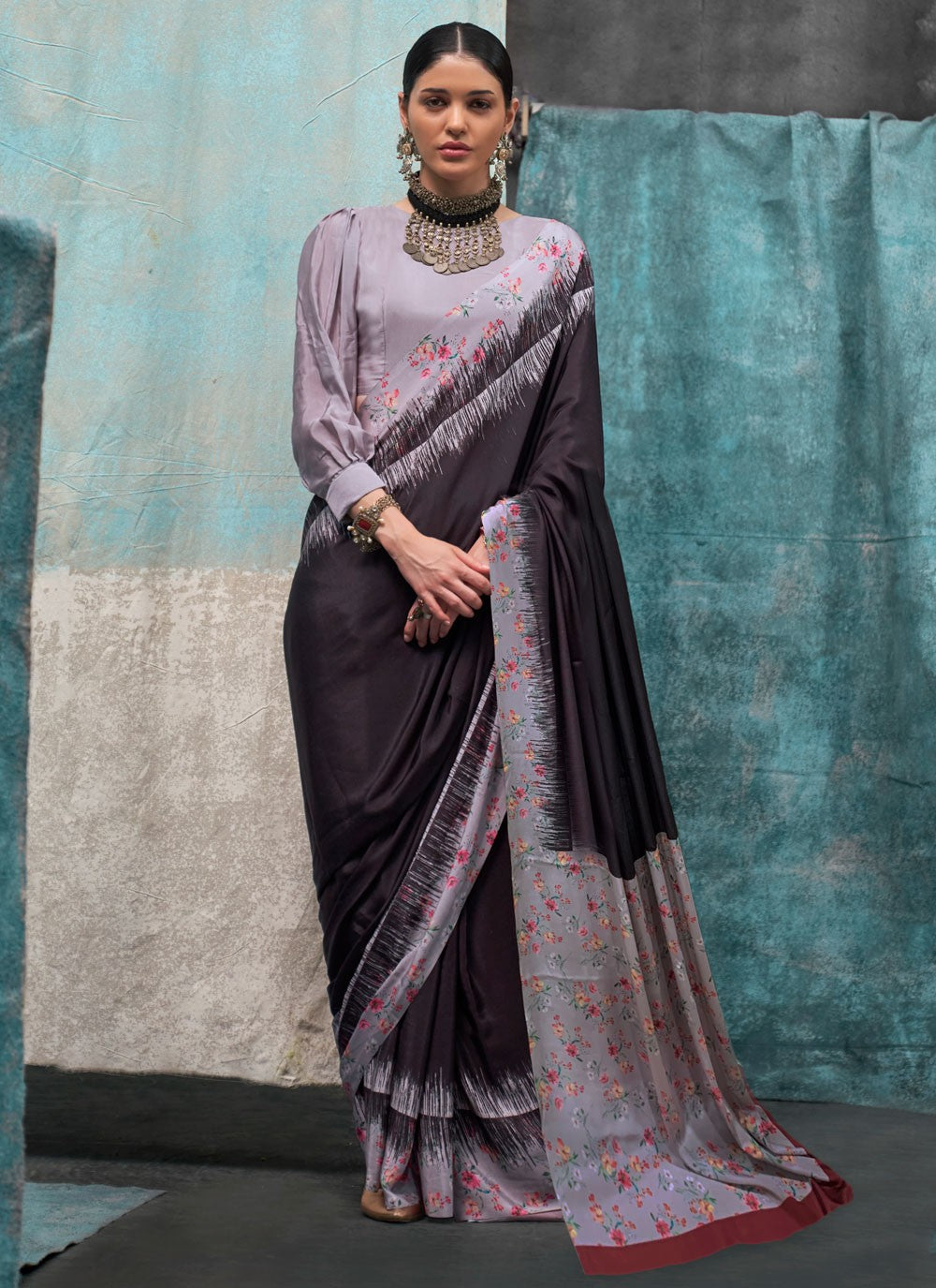 Classic Printed Crepe Silk Saree - S6461