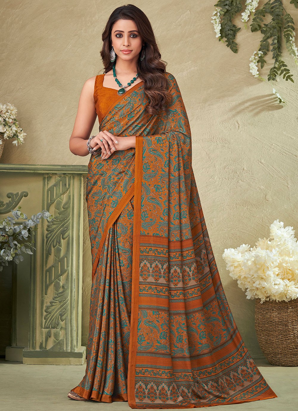 Saree Printed Crepe Silk Saree - S2614