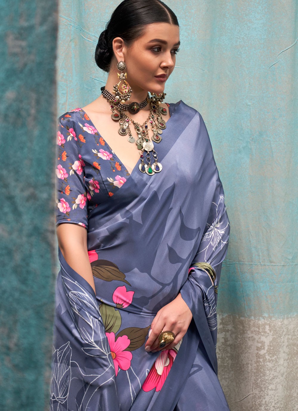 Classic Printed Crepe Silk Saree - S6461