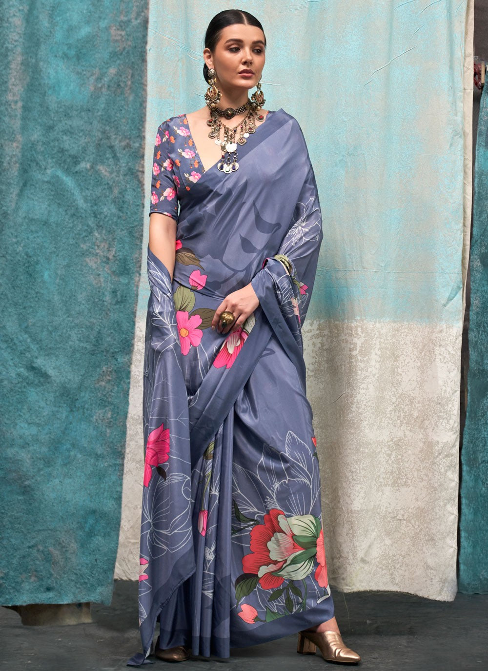 Classic Printed Crepe Silk Saree - S6461