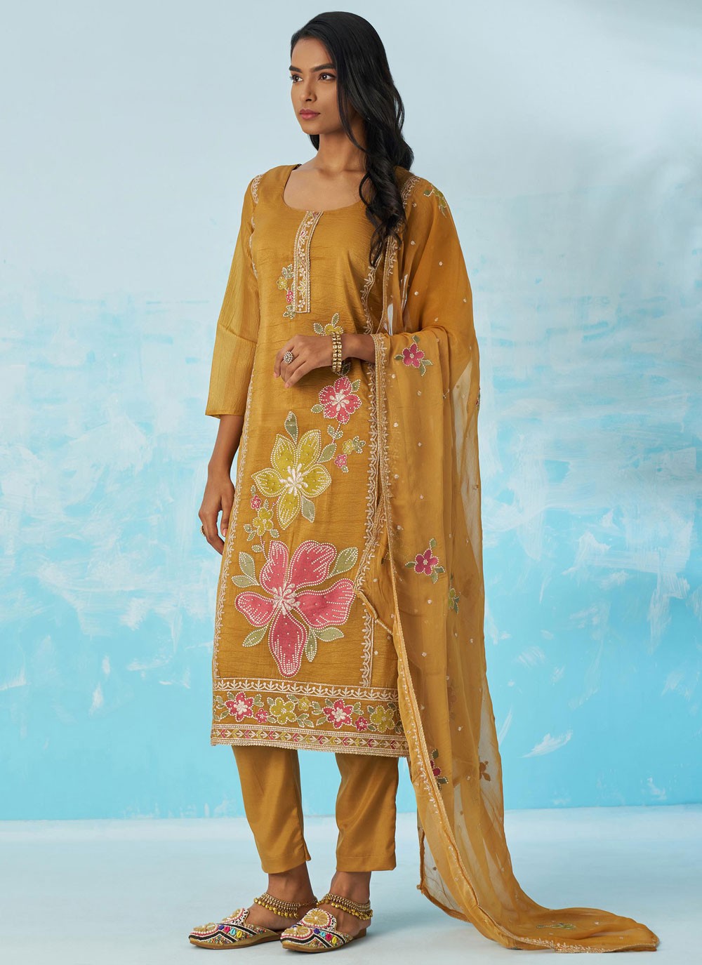 Pant Style Suit Fancy Work Mustard T8870