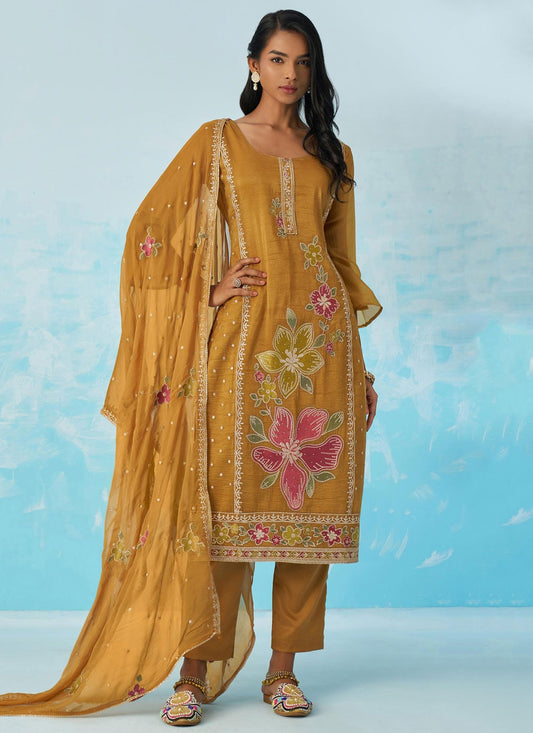 Pant Style Suit Fancy Work Mustard T8870