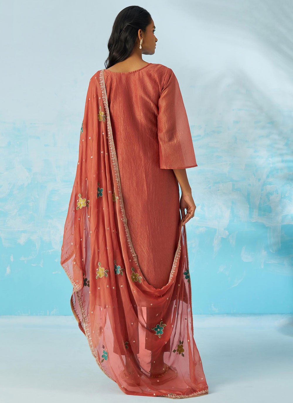 Pant Style Suit Fancy Work Peach T8873