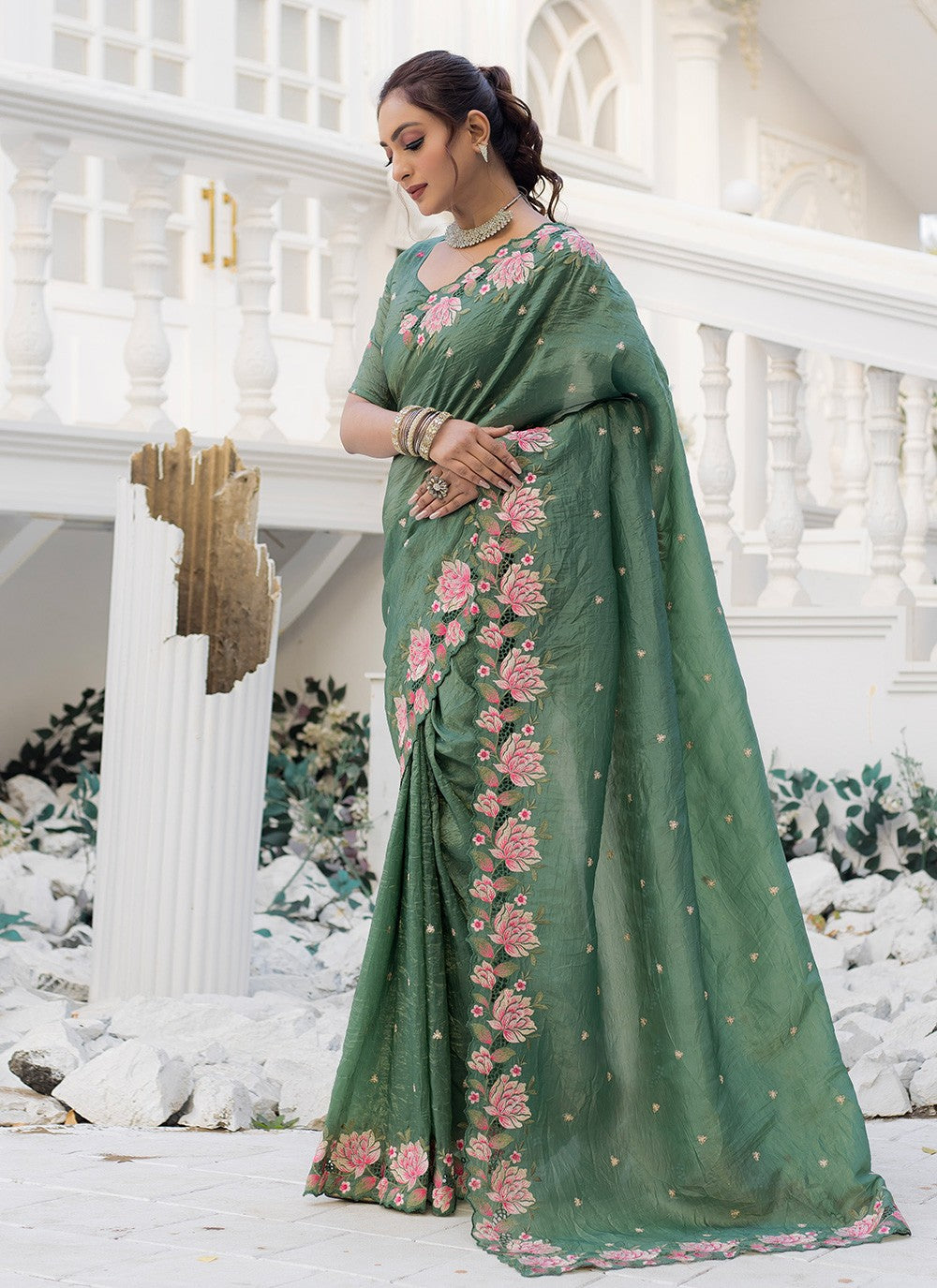Contemporary Printed Green Crush S12546