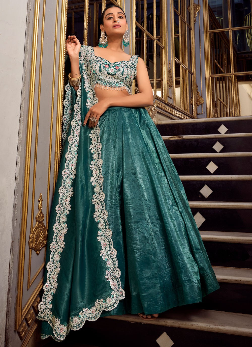 Crush Ceremonial, Festival, Mehandi & Sangeet A - Line Lehenga L3649