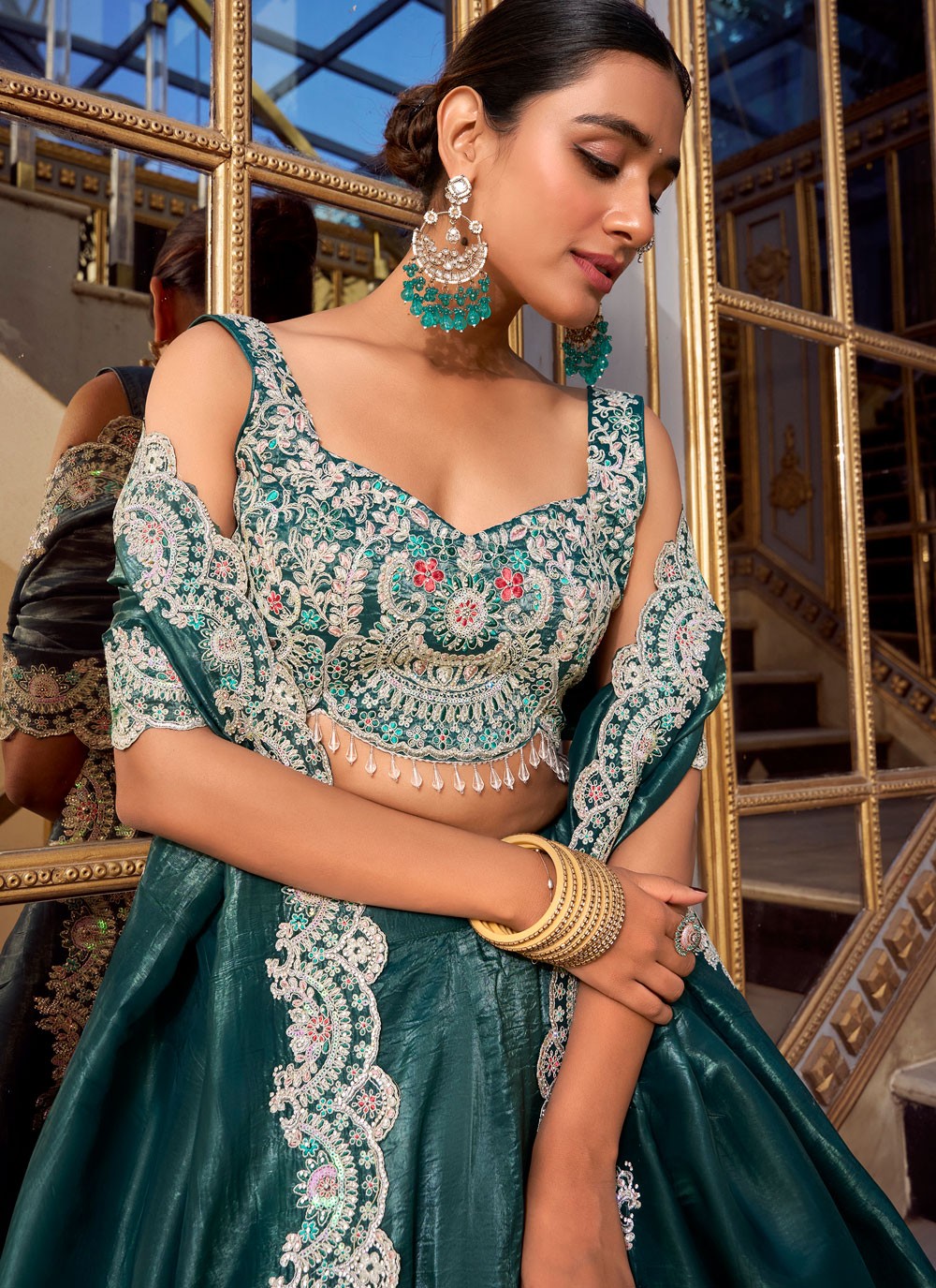 Crush Ceremonial, Festival, Mehandi & Sangeet A - Line Lehenga L3649