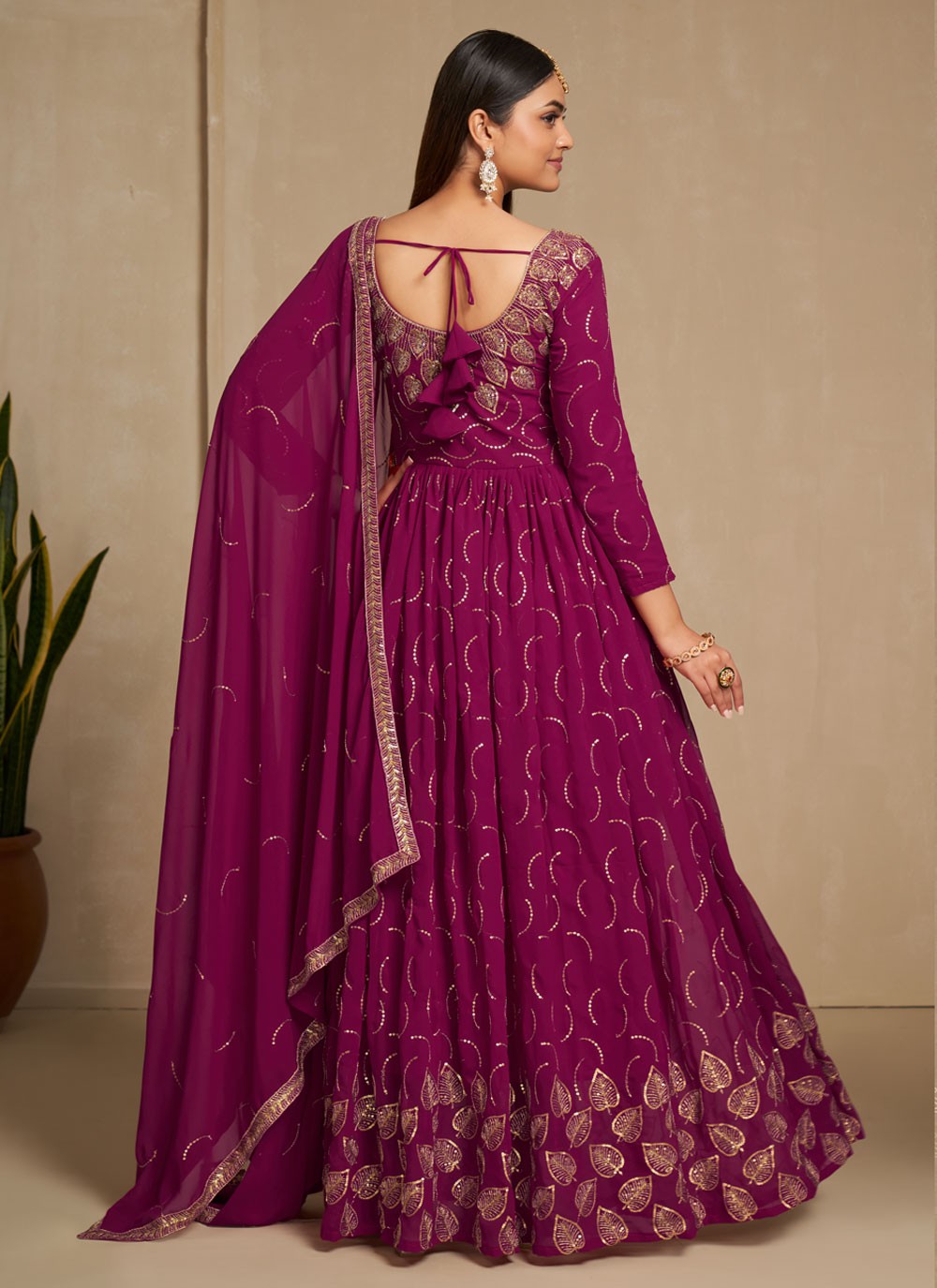 Faux Georgette Gown - G1193