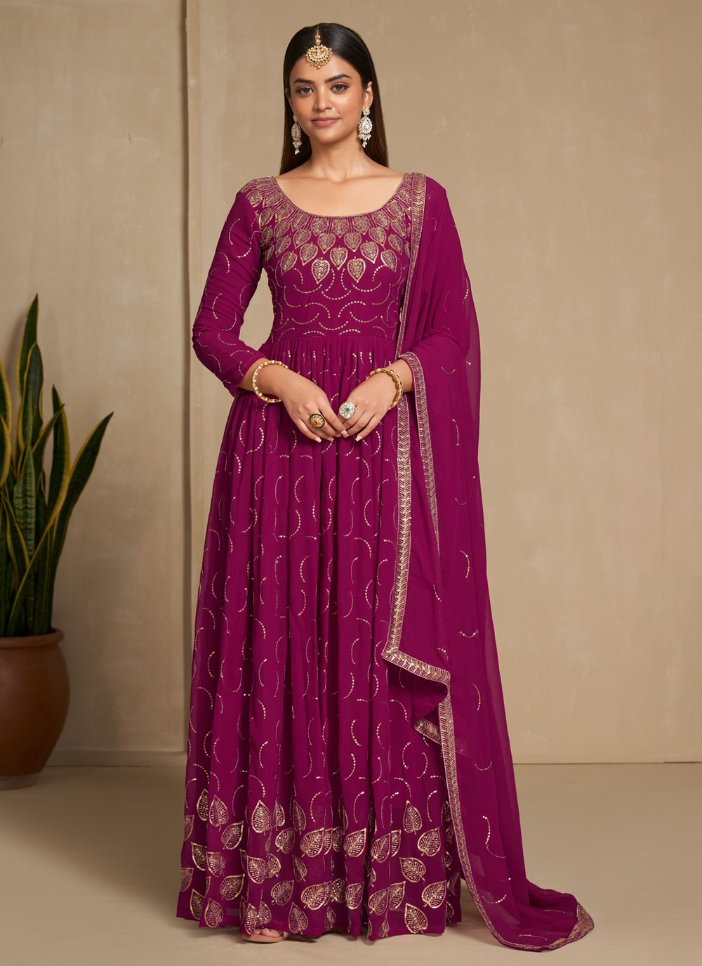 Faux Georgette Gown - G1193