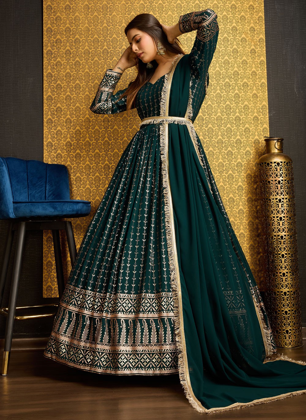 Faux Georgette Gown - G1323