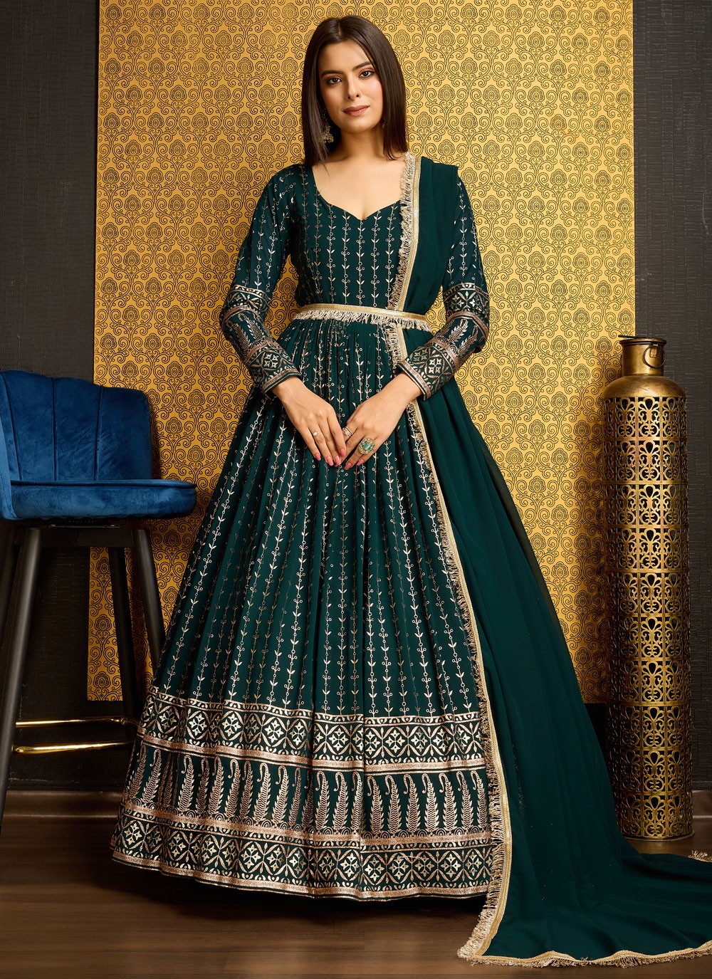 Faux Georgette Gown - G1323