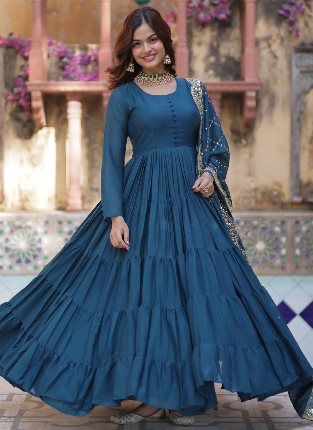 Plain Georgette Gown - G1836