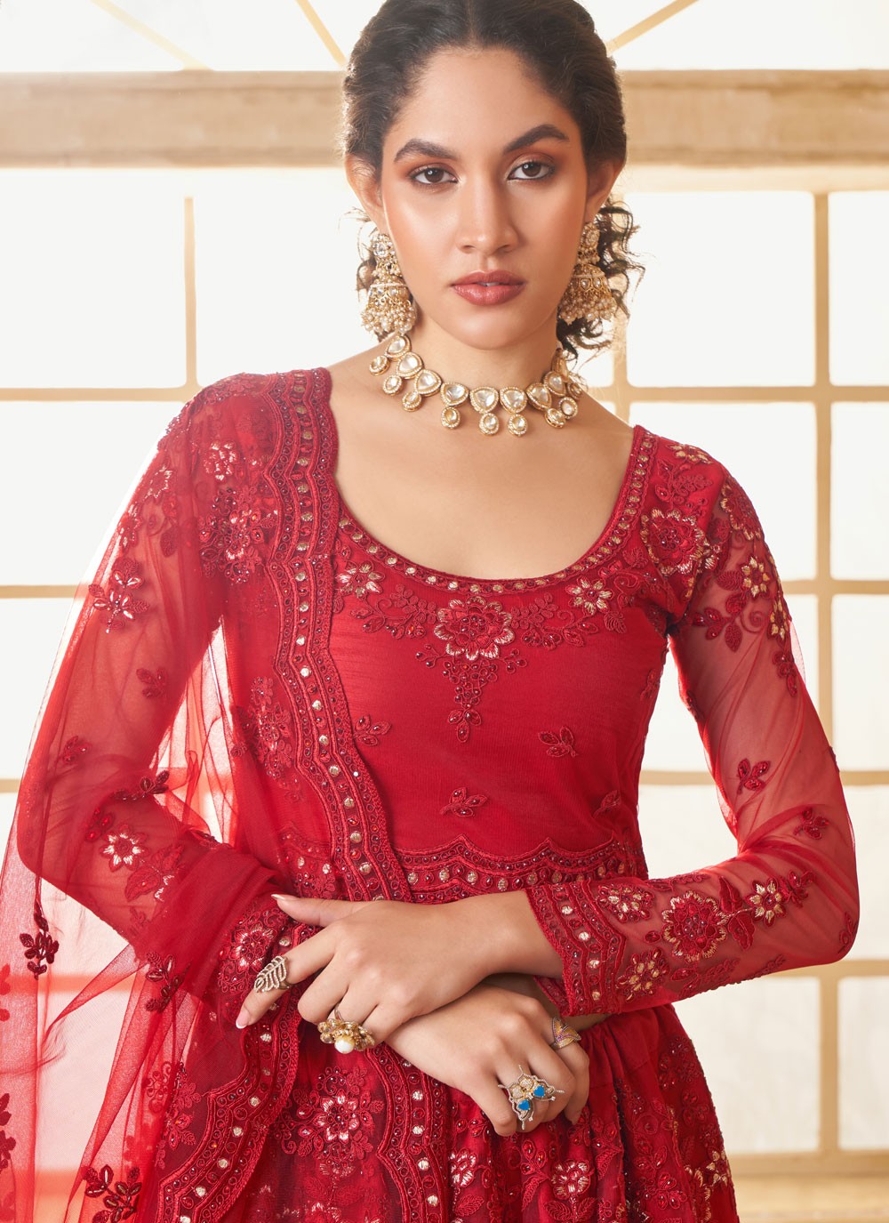 Cord Net A - Line Lehenga - L2719
