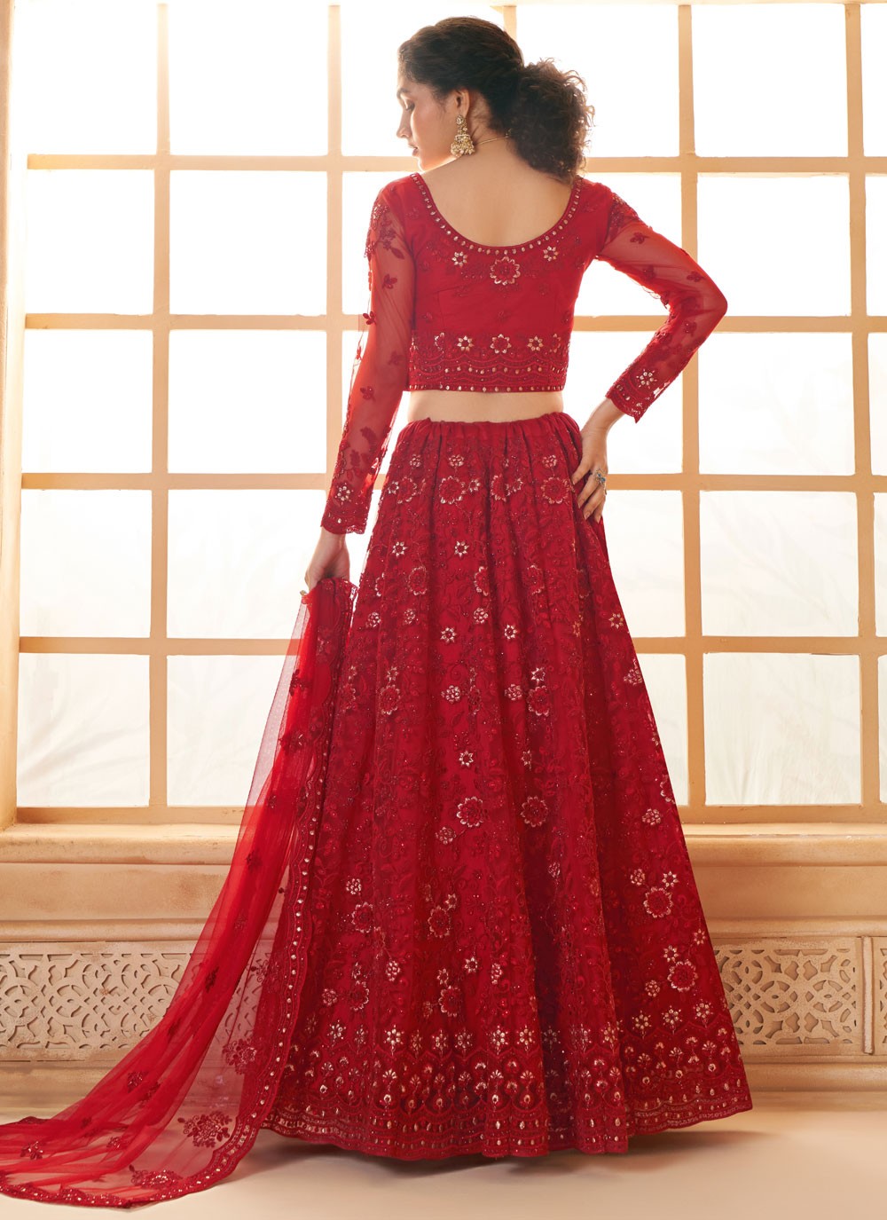 Cord Net A - Line Lehenga - L2719