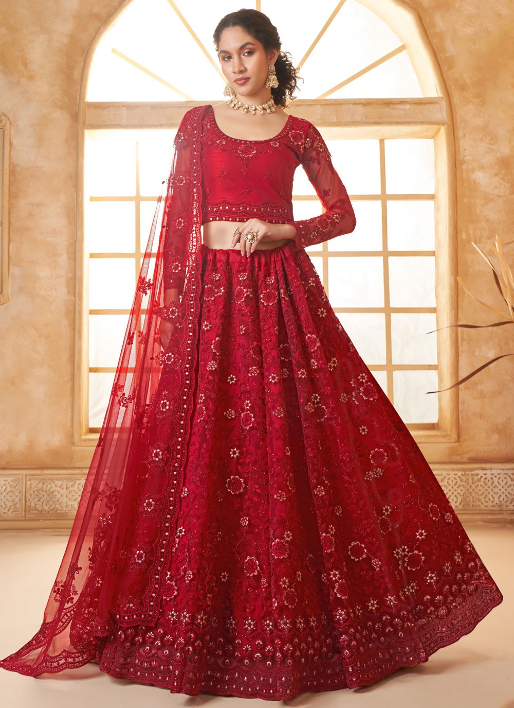 Cord Net A - Line Lehenga - L2719