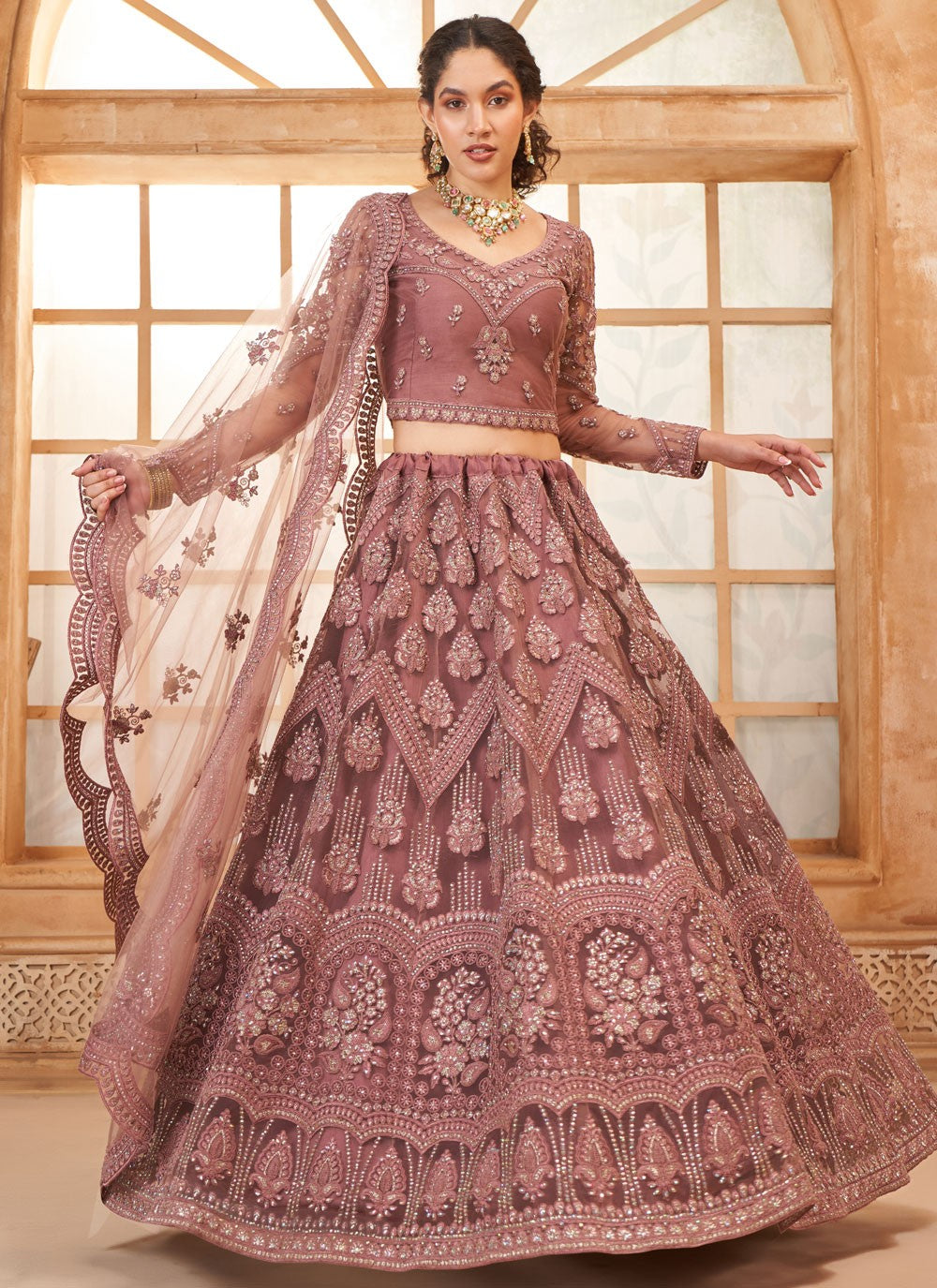 Cord Net A - Line Lehenga - L2728