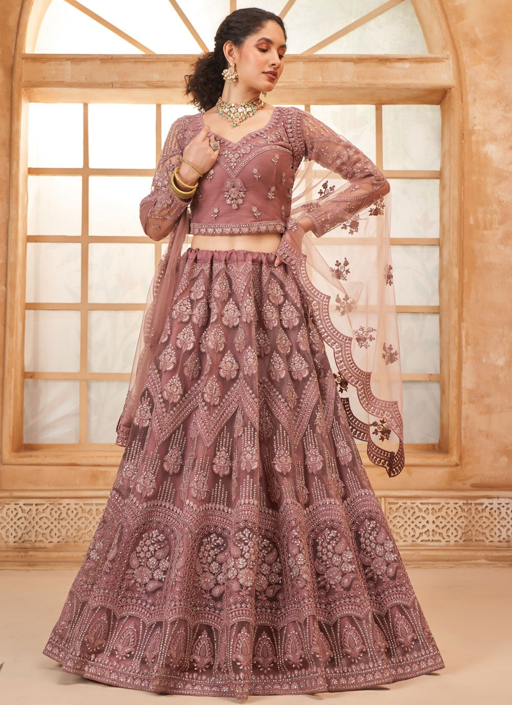 Cord Net A - Line Lehenga - L2728