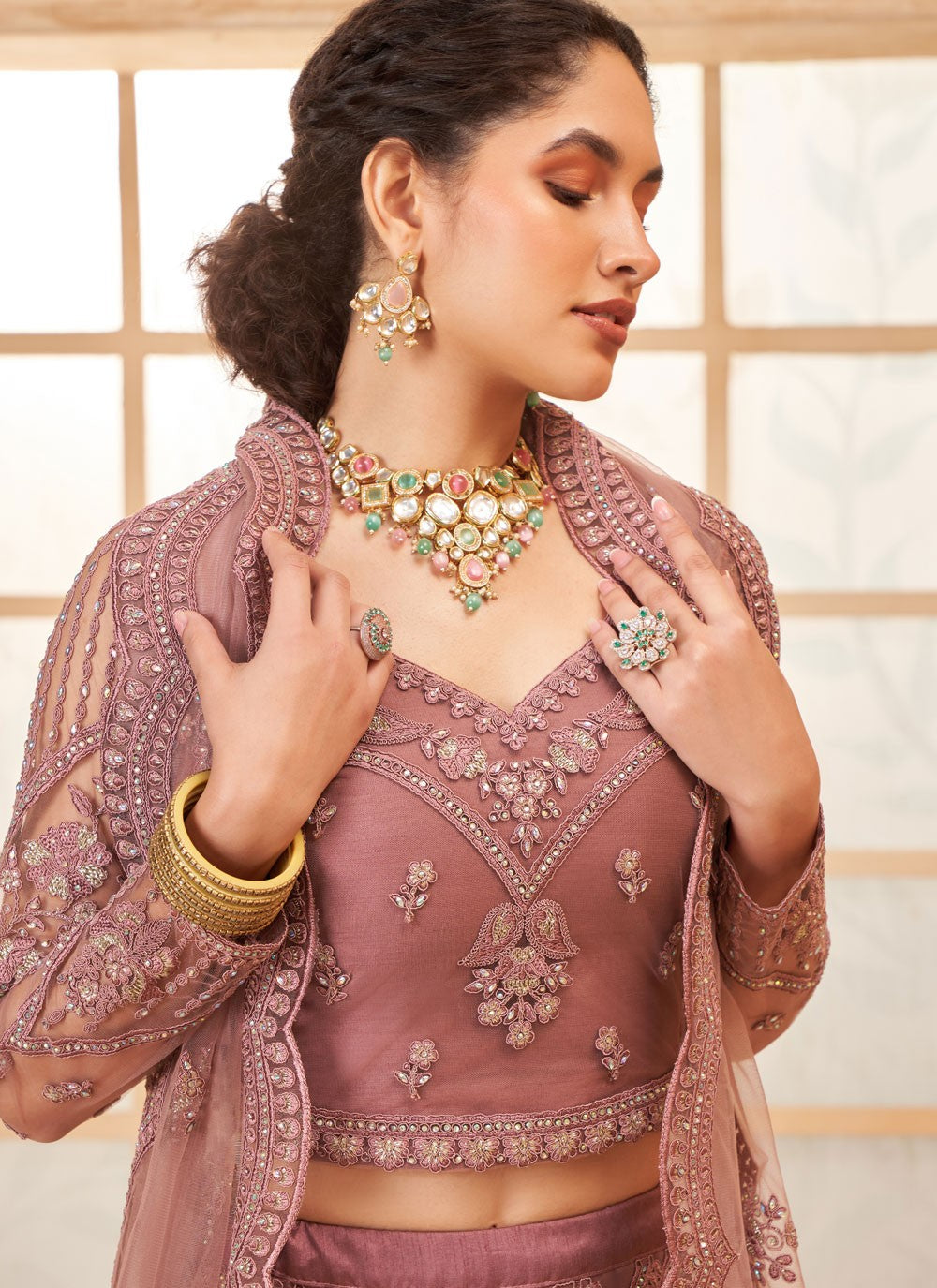 Cord Net A - Line Lehenga - L2728