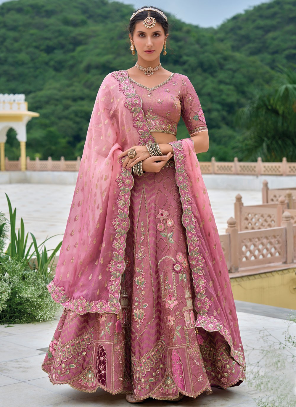 Embroidered Silk A - Line Lehenga - L2813