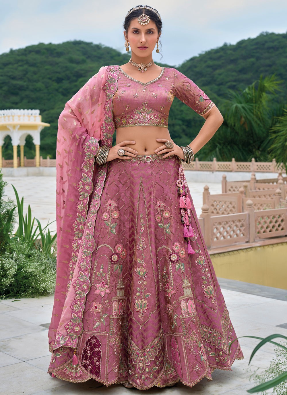 Embroidered Silk A - Line Lehenga - L2813