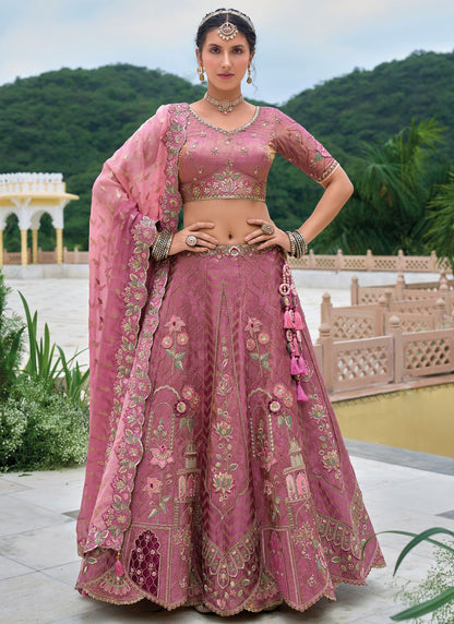 Embroidered Silk A - Line Lehenga - L2813