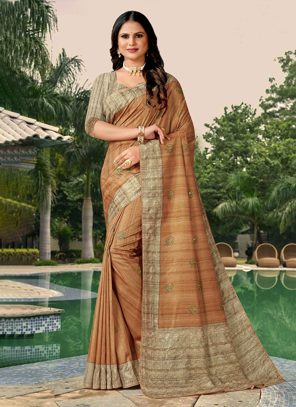 Classic Katha Tussar Silk Saree - S4590