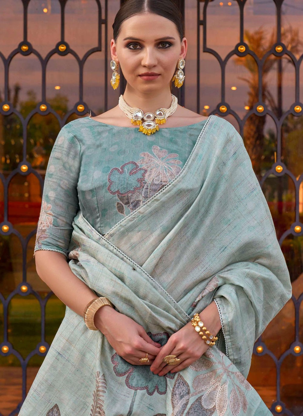 Classic Printed Silk Saree - S8450