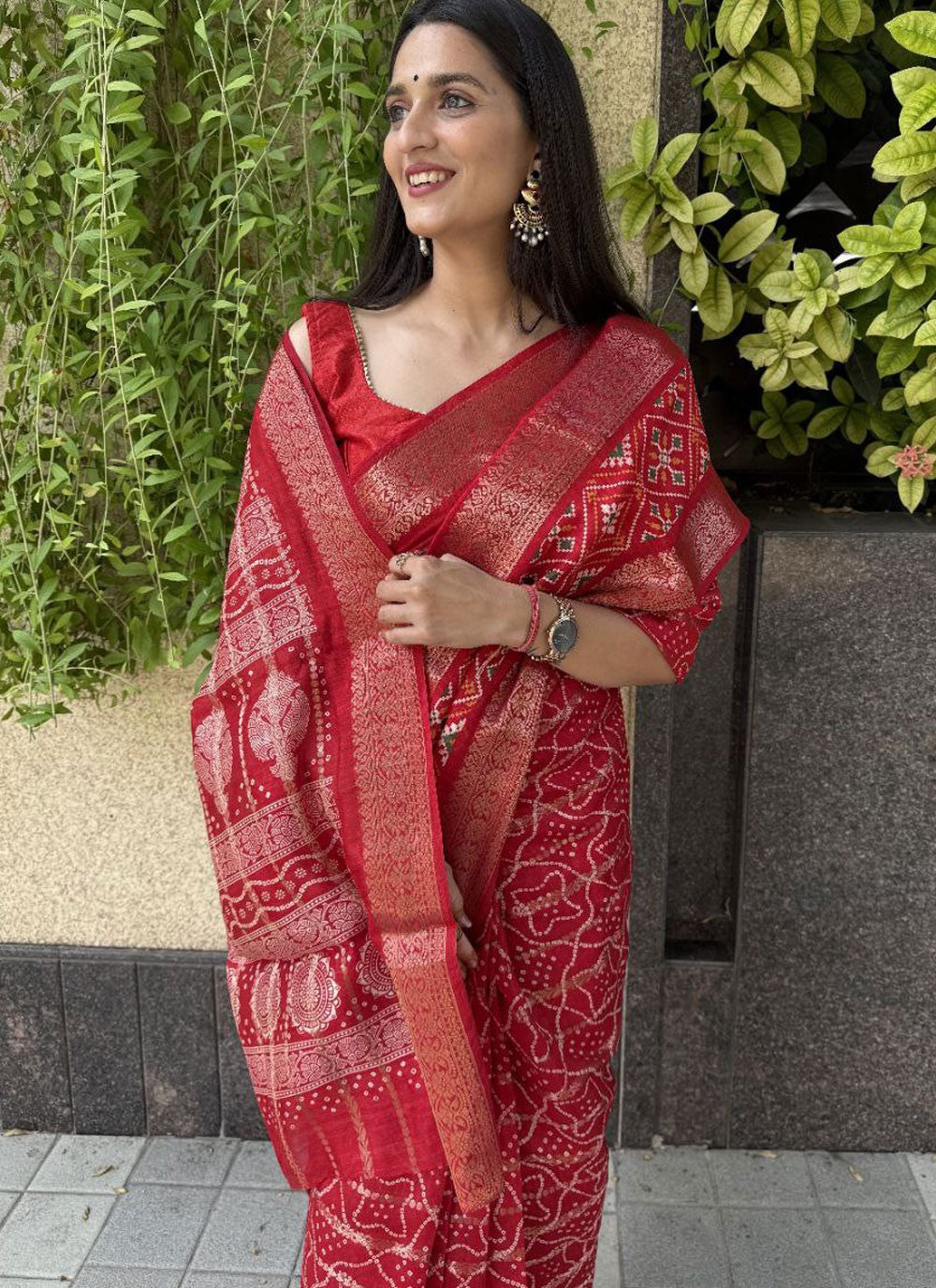 Printed, Weaving Zari Cotton Silk Saree - S11784