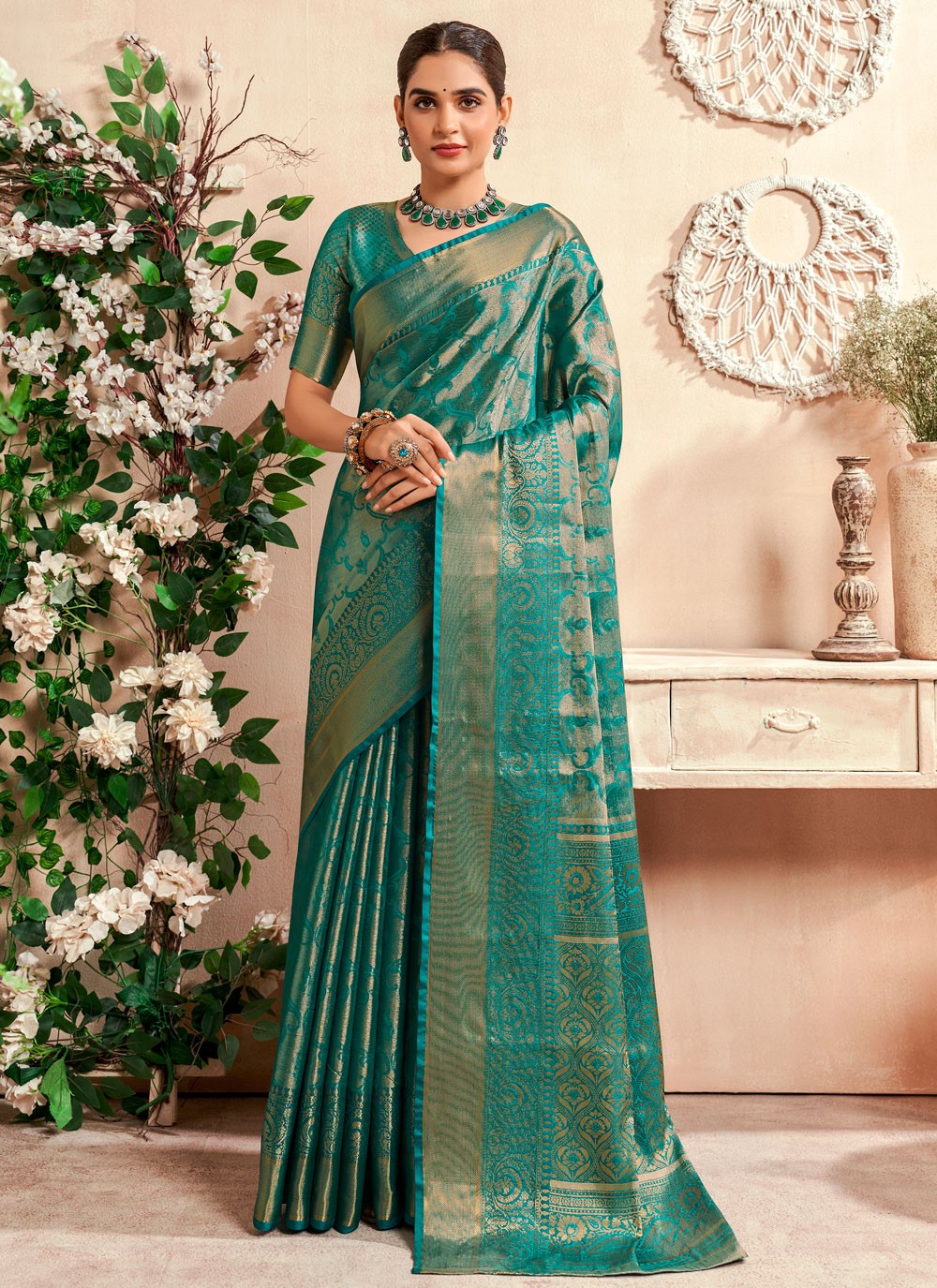 Classic Weaving Zari Malbari Silk Saree - S6499