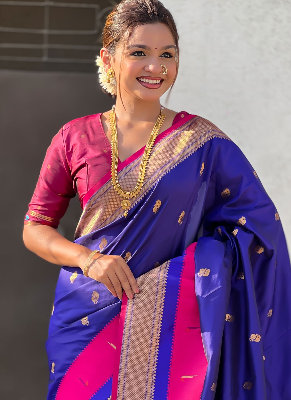 Violet Silk Designer Saree Weaving Zari S15775