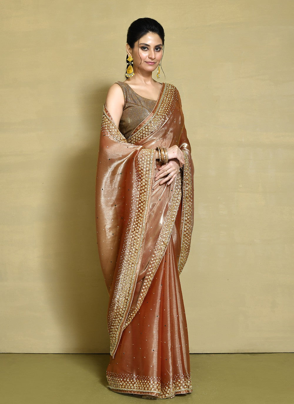 Traditional Hand Embroidery Jimmy Chu Saree - S9244