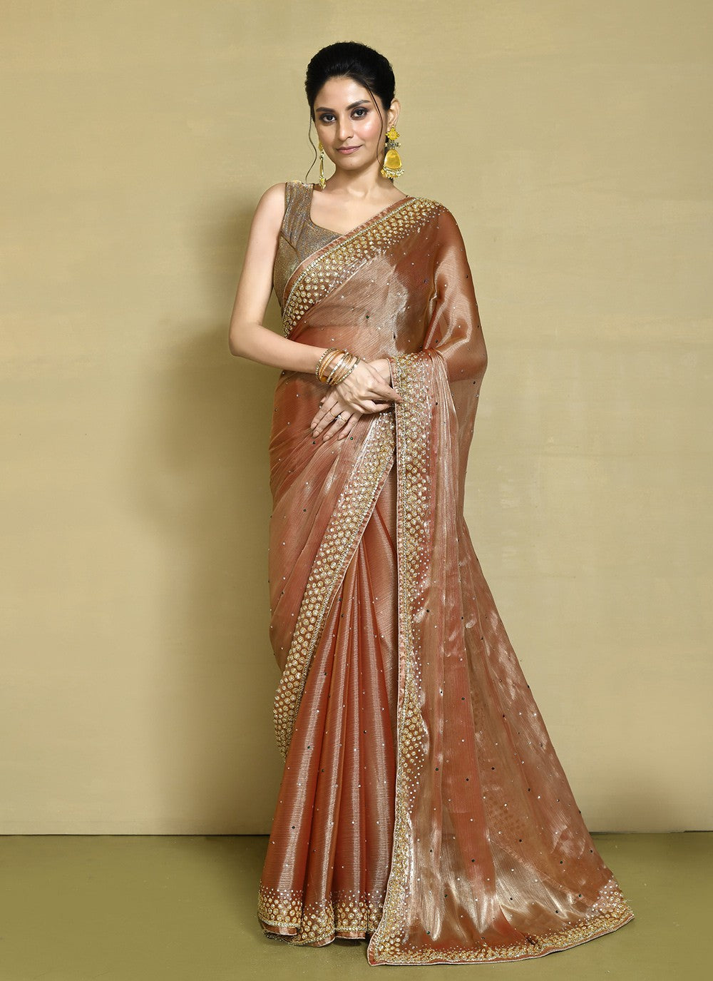 Traditional Hand Embroidery Jimmy Chu Saree - S9244