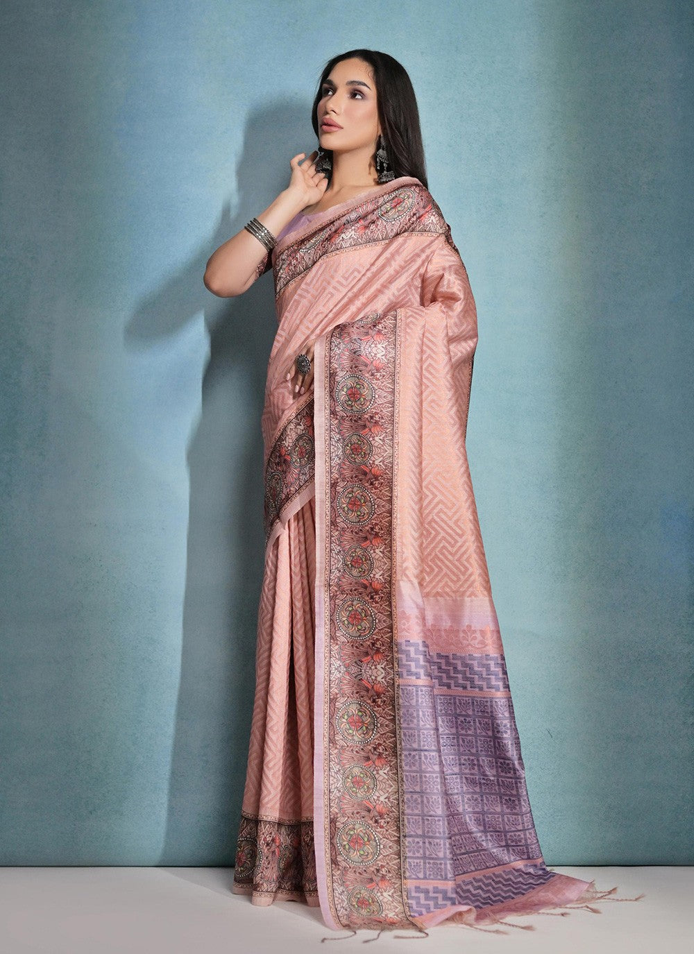 Traditional Printed Cotton Silk Saree - S7142