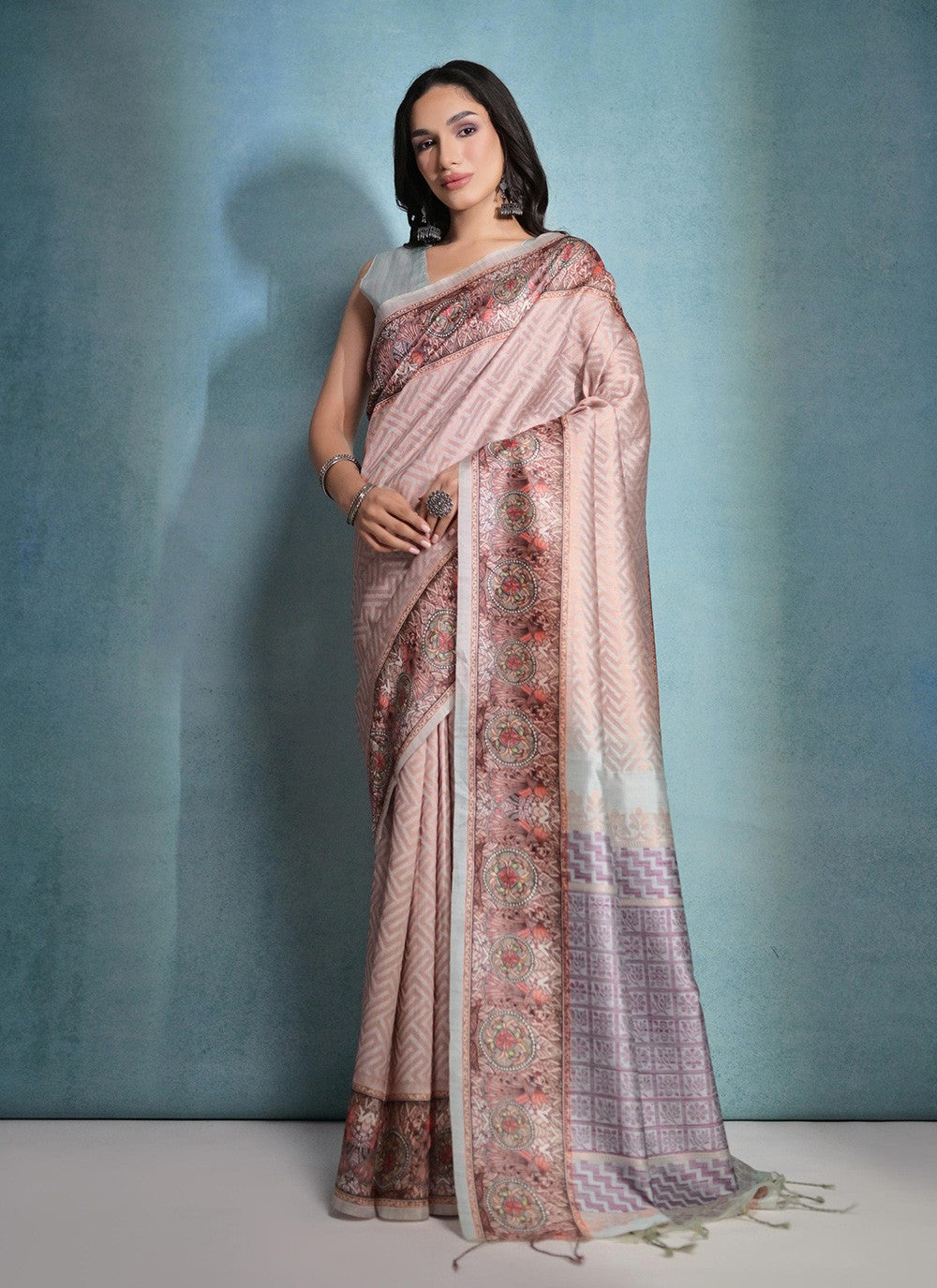 Traditional Printed Cotton Silk Saree - S7142