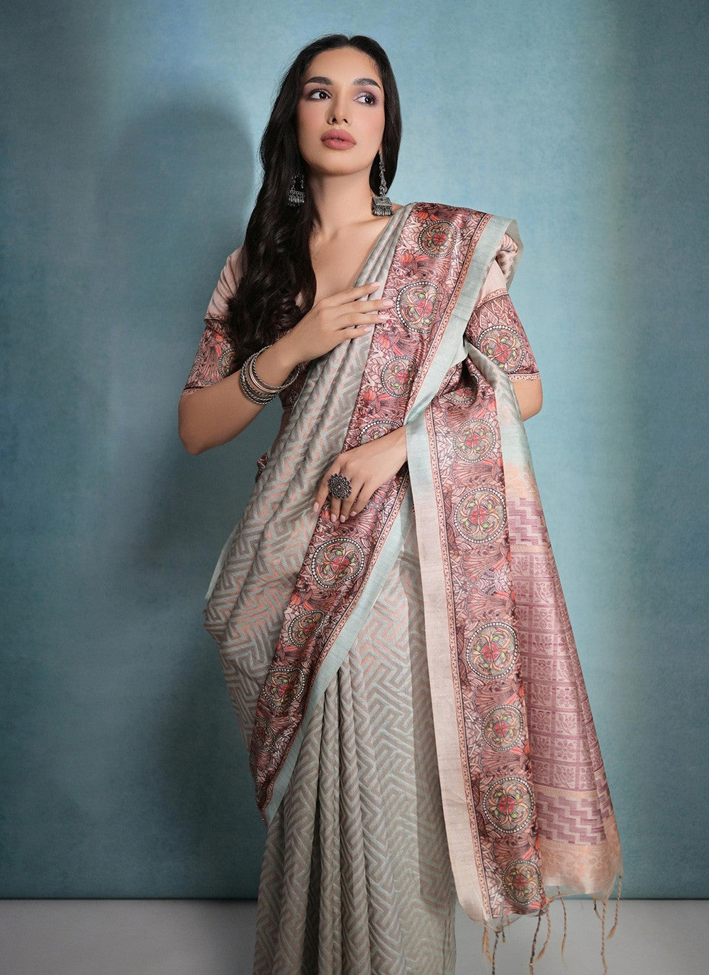 Traditional Printed Cotton Silk Saree - S7142