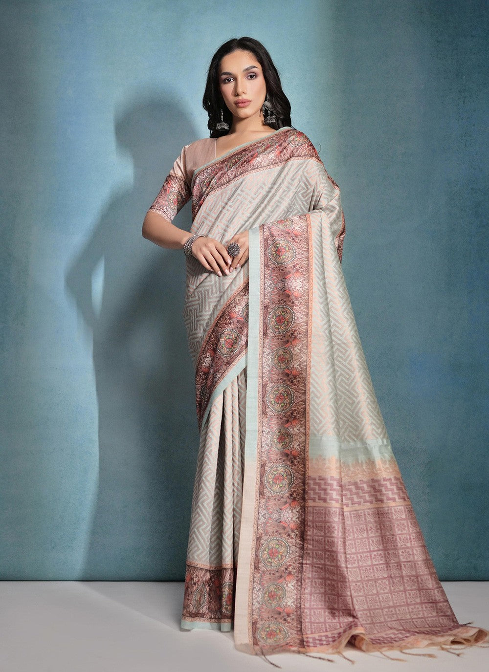 Traditional Printed Cotton Silk Saree - S7142