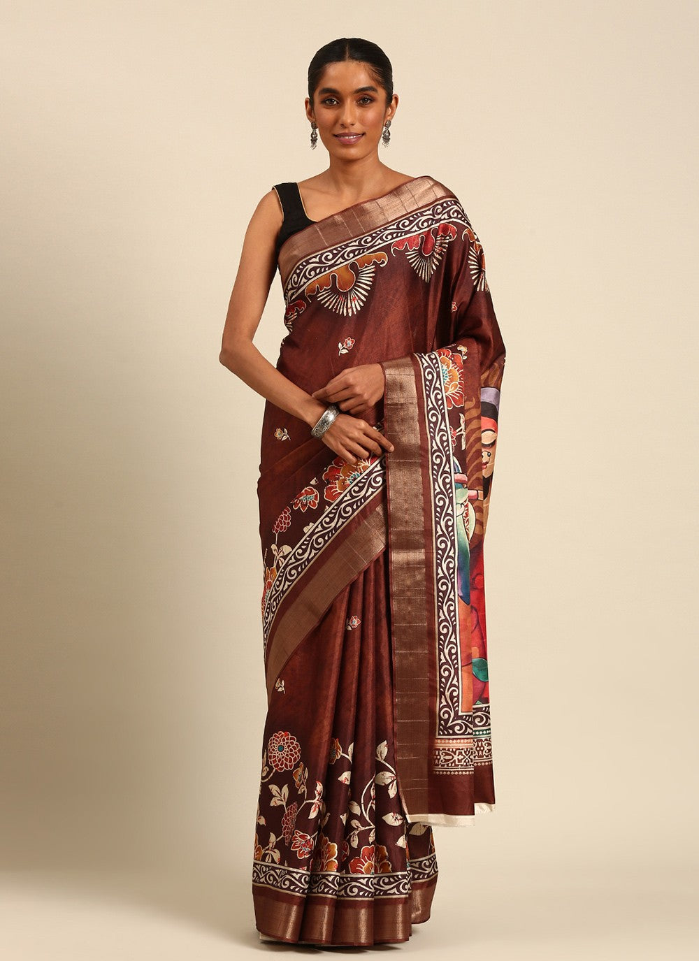 Classic Digital Print Cotton Saree - S7442
